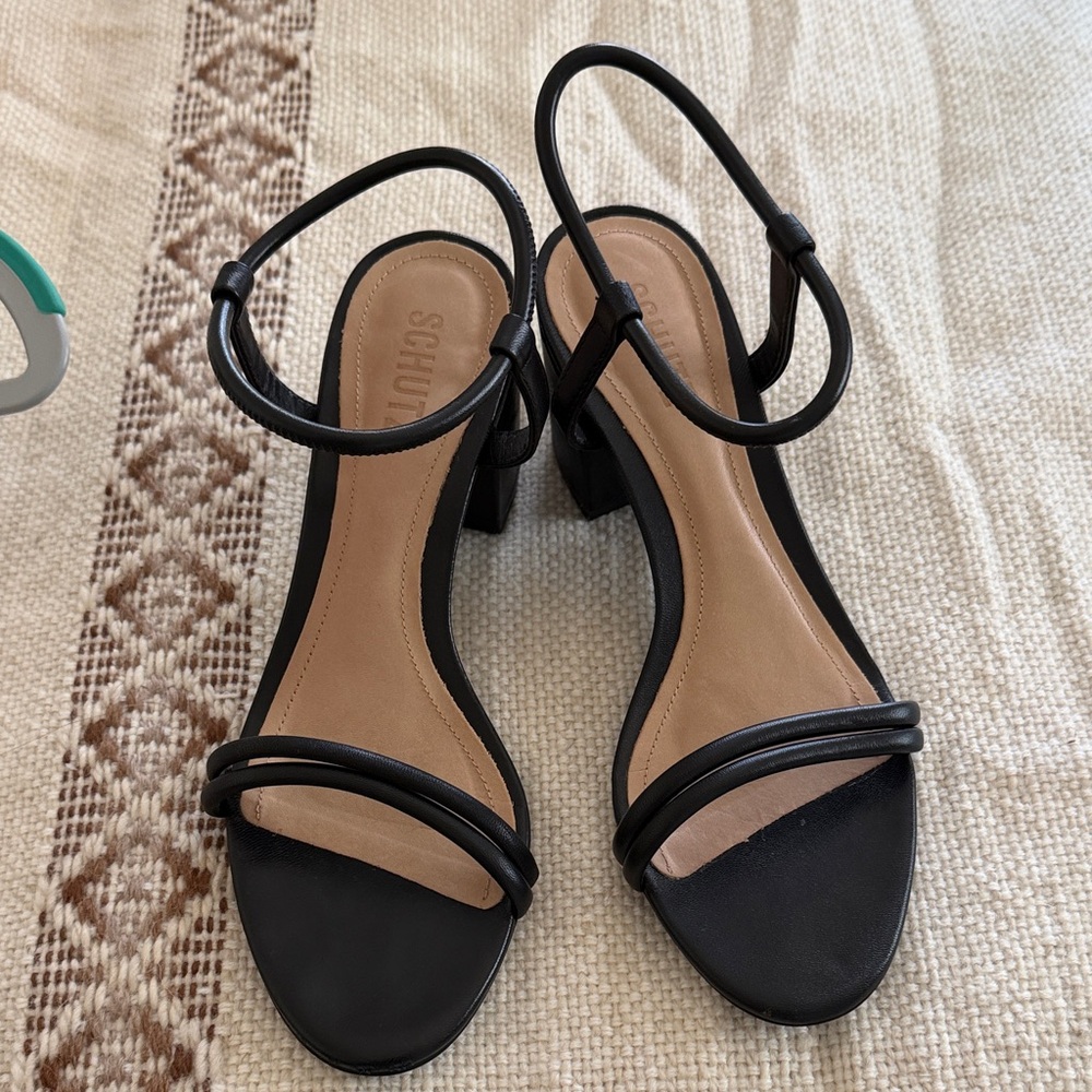 SCHUTZ Black Strappy Heels